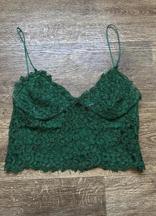 Топ zara, топ корсет бюстье кружевесное гипюр
