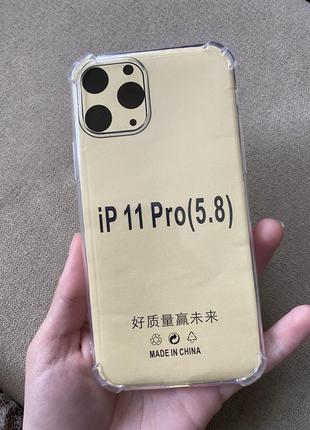 Прозрачный чехол на 11 про, прозрачный чехол на 11 pro, чехол противоударный , силиконовый чехол