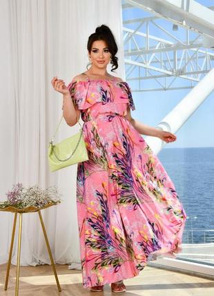 Волшебное длинное платье-сарафан в цветочный принт8 фото