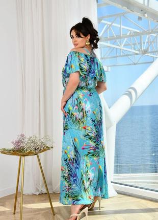Чарівна довга сукня-сарафан в квітковий принт3 фото