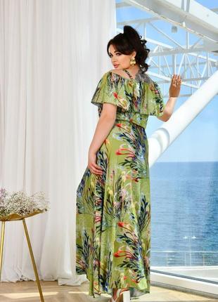Волшебное длинное платье-сарафан в цветочный принт7 фото