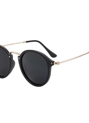Сонцезахисні окуляри чорні з золотом uv400