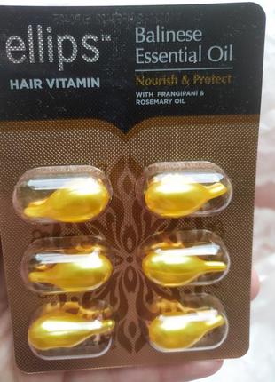 Живлення й захист балі» ellips hair vitamin з олією плюмерії та розмірину, 6х1мл