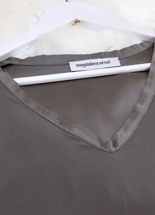 Новая стрейчевая блуза из шелка брендовая magdalena ernst silk blouse grey оригинал