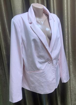 Пиджак body flirt нежного пудрового розового цвета размер евро 48/ 3xl/ 4xl  сезон лето цвет розовый6 фото