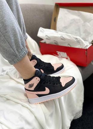 Жіночі кросівки nike air jordan 1 retro mid patent pink toe знижка sale / smb4 фото