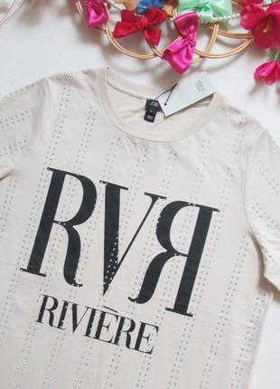 Мега классная хлопковая футболка со стразами river island 💜💖💜2 фото