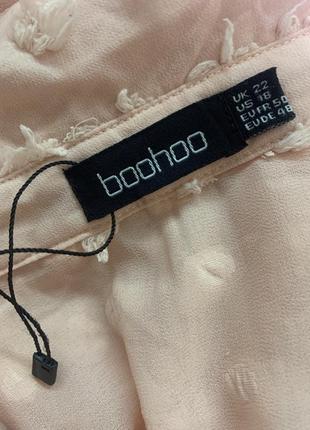Блузка boohoo з довгим рукавом ніжного пудрового рожевого кольору з горошками розмір євро 22/3xl/4xl7 фото