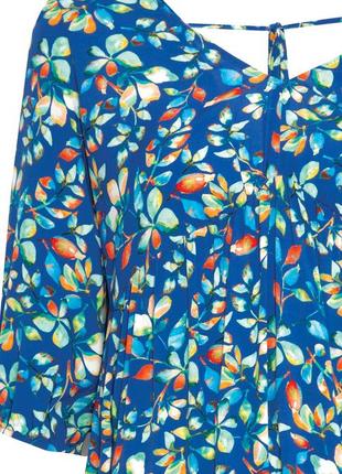 Платье рукав 3/4 zaps venga 031 короткое до колена васильковое синее цветочное свободное летнее 20235 фото