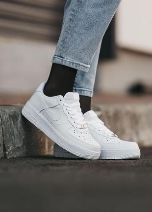 Кожаные кроссовки nike air force 1 '07 "white" premium