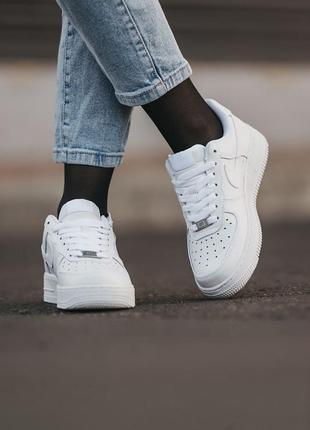 Кожаные кроссовки nike air force 1 '07 "white" premium8 фото