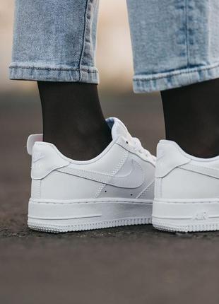 Кожаные кроссовки nike air force 1 '07 "white" premium7 фото