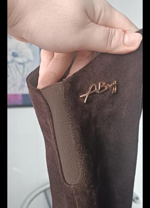 Замшеві чоботи коричневі antonio biagi натуральний замш8 фото