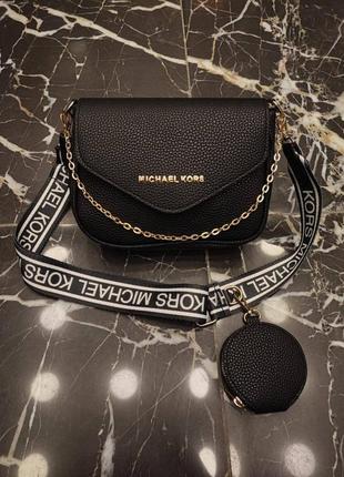 Сумка черная женская в стиле michael kors 2в1 клатч сумка майкл корс