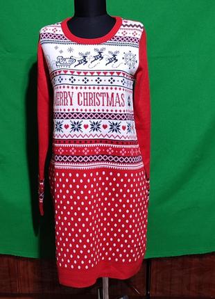 Новогоднее платье свитер esmara, размер м (на бирке указан s)1 фото
