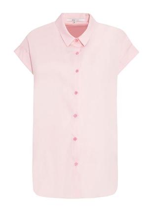 Блузка на пуговицах zaps tella 054 с коротким рукавом светло-розовая женская летняя весенняя 20232 фото