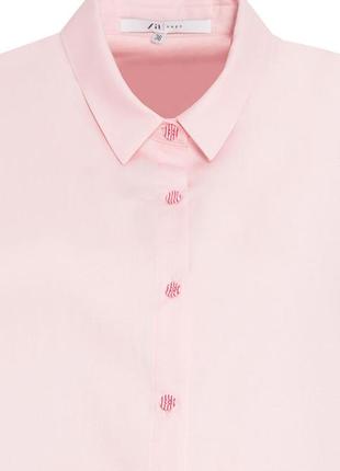 Блузка на пуговицах zaps tella 054 с коротким рукавом светло-розовая женская летняя весенняя 20234 фото