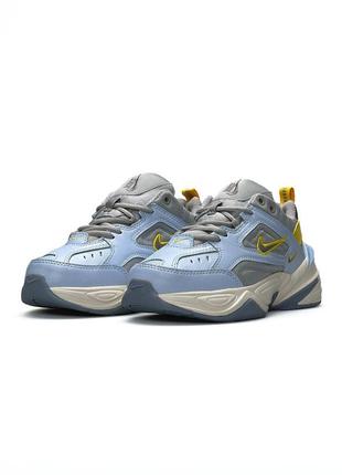 Женские кроссовки nike m2k tekno blue yellow ua1 фото