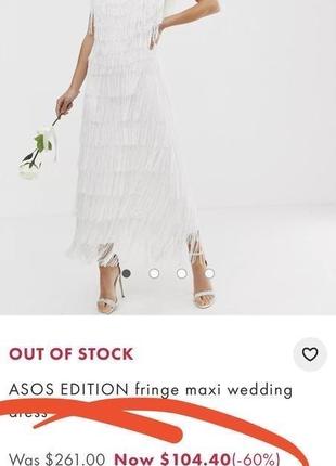 Платье макси с бахромой asos edition3 фото