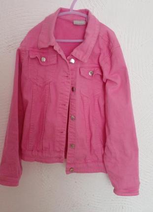 Джинсовая куртка джинсовка розовая
