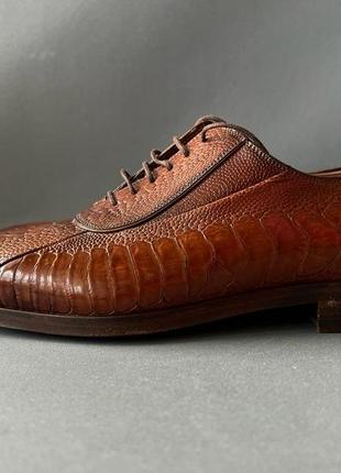 Gucci ostrich oxford shoes кожаные туфли