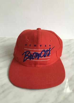 Винтажная мужская женская кепка бейсболка nfl denver broncos vintage red cap1 фото