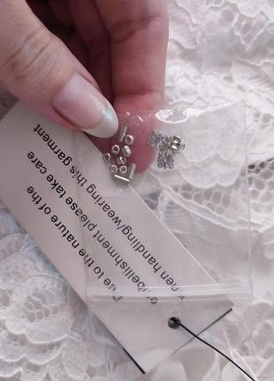 Весільна сукня біла з камінням з мережива довга з розрізом на весілля грецька tfnc london