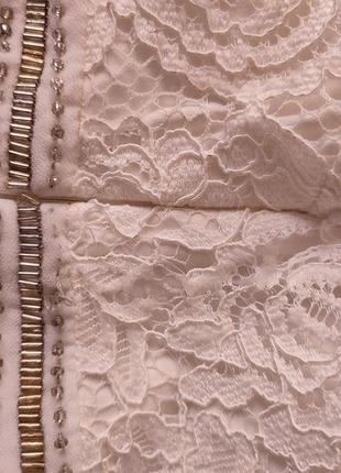 Весільна сукня біла з камінням з мережива довга з розрізом на весілля грецька tfnc london