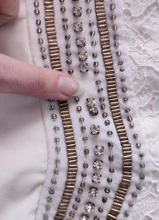 Весільна сукня біла з камінням з мережива довга з розрізом на весілля грецька tfnc london