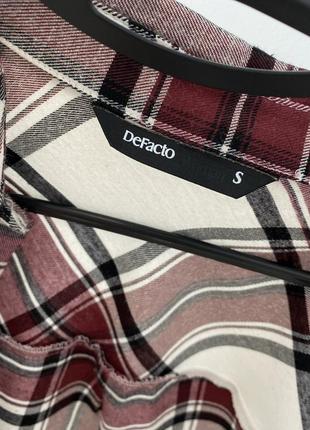 Сорочка котонова в клітинку defacto5 фото
