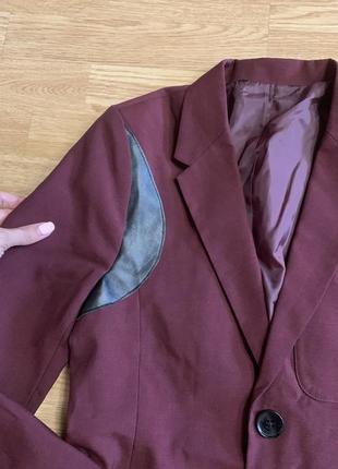 Оригинальный яркий пиджак bhs limited цвета марсала,жакет,пиджачок3 фото