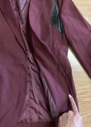 Оригинальный яркий пиджак bhs limited цвета марсала,жакет,пиджачок5 фото