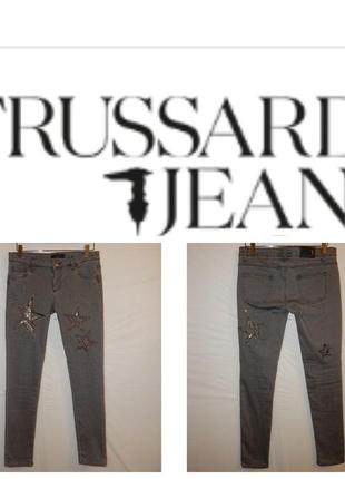 Джинсы super skinny c пескоструйной обработкой от trussardi jeans