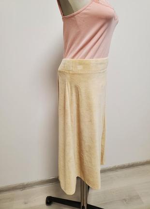 Красива брендова трикотажна котонова велюрова юбка3 фото