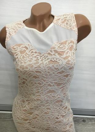 Ніжна міді сукня з мереживом2 фото