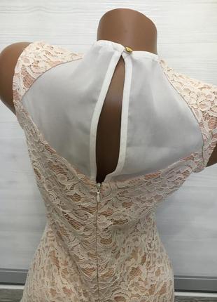 Ніжна міді сукня з мереживом5 фото