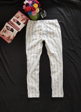 Белые хлопчатобумажные джинсы в полоску denim co, размер l6 фото