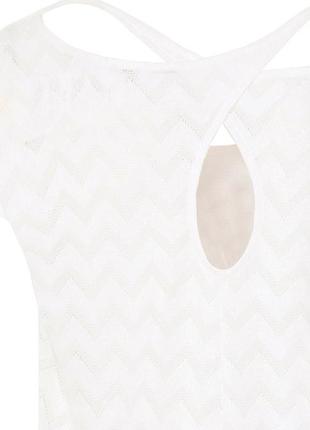 Блузка тонка в'язана zaps serenda 005 без рукавів біла жіноча весняна літня 20234 фото