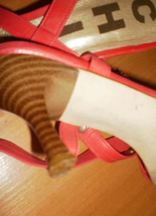 Стильні модні яскраві червоні босоніжки красние сандалі сніо 41/42 натуральна шкіра іспанія!!!4 фото