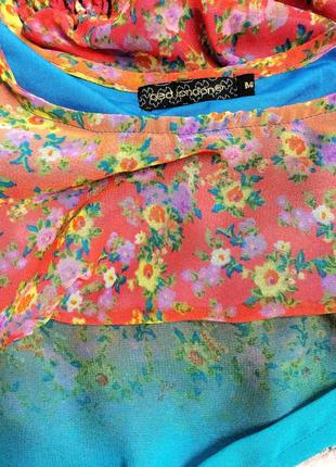 Шифонова сукня з квітковим принтом - градієнтом5 фото