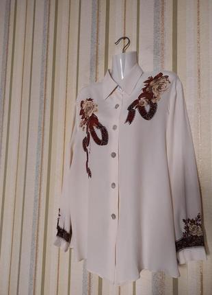 Вінтажна італійська шовкова блуза блузка-сорочка vintage stories