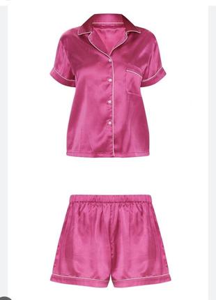 Піжамні шорти фуксія малинові шорти prettylittlething