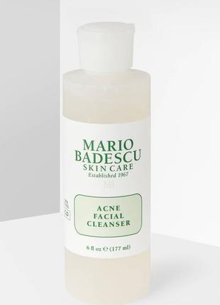 Mario badescu scin care acne facial cleanser очисний гель для проблемної шкіри обличчя, 177 мл.1 фото