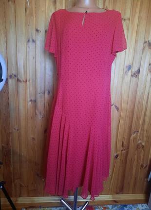 Красное платье платье платье в горошек под ретро винтаж1 фото