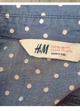 Рубашка под джинс h&amp;m 3-4г туника хлопок4 фото