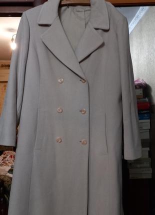 Пальто, кашемир,шерсть, новое, светло-бежевое, размер 50-52-54