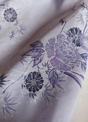 Винтажная лавандовая юбка миди в цветочный принт4 фото