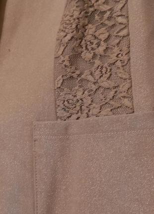 Жакет-пиджак новый, шикарный, модный, ткань порча украшен кружевом, и гофрированными руковами. р-р 40европ. наш 44-46-482 фото