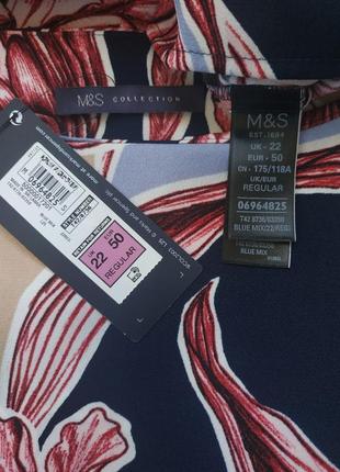 Стильное платье marks&spencer с принтом крупных цветов8 фото