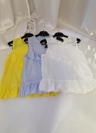 Стильная женская блузка  код 266944✨  хлопок прошва волан рюши  🌿состав : cotton 🌿размер универсал6 фото